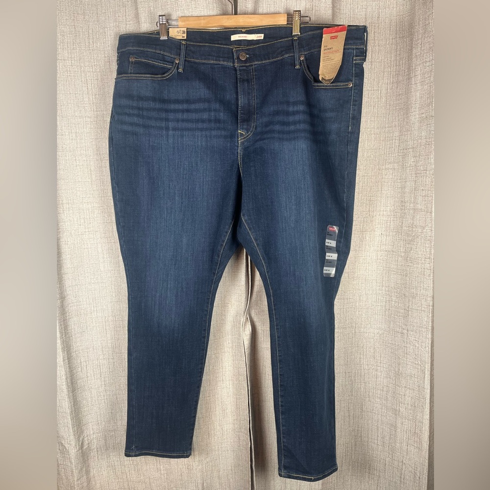 Levi's 711 Skinny Jeans Mid Rise Women's Dark Wash 24W M Plus NWT